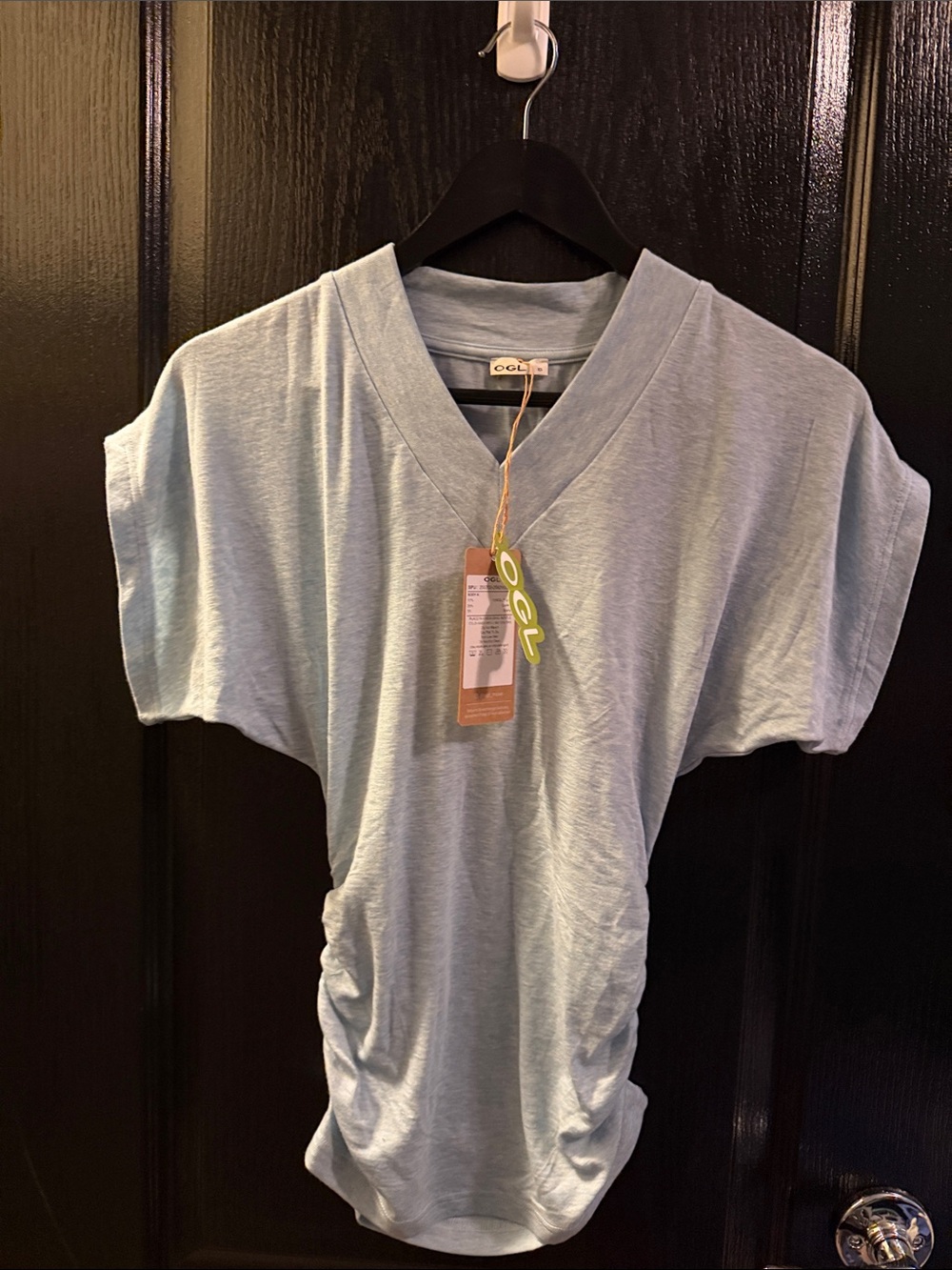 OGL Light Blue V-Neck Short Sleeve Shirt
